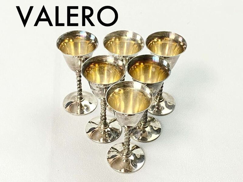 T406 VALERO （ヴァレロ）銀メッキ グラス スペイン製 6客セット