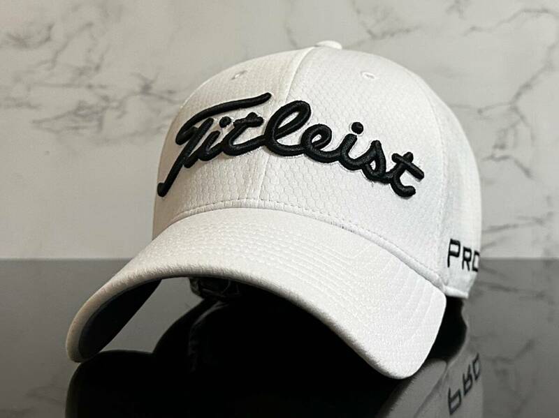 【未使用品】63C★Titleist タイトリスト ゴルフ キャップ 帽子 CAP 上品で高級感のあるホワイトにシリーズロゴとFJロゴ♪《L/XLサイズ》