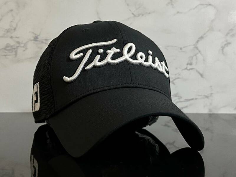 【未使用品】62F★Titleist タイトリスト ゴルフ メッシュ キャップ 帽子 CAP 上品で高級感のあるブラックにシリーズロゴ♪《FREEサイズ》