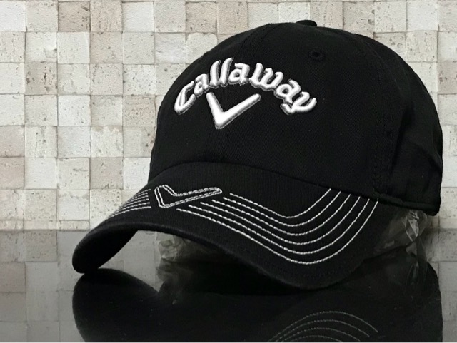 【未使用品】58E クール★Callaway Golf キャロウェイ ゴルフ キャップ 帽子 CAP クールなブラックのコットン素材！《FREEサイズ》