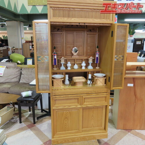 未使用品 展示品 神徒壇 祖霊舎 台付 ケヤキ 前橋店