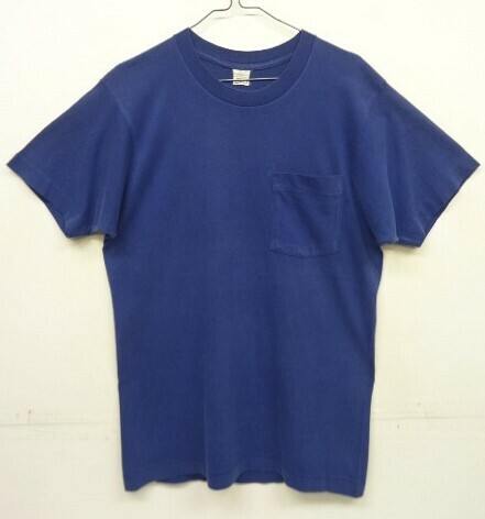 70s ヴィンテージ USA製 BVD コットン100% シングルステッチ 耳付きポケット 半袖 Tシャツ フェードネイビー VINTAGE 70年代 アメリカ製