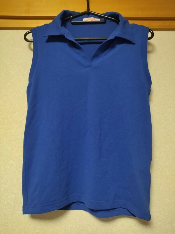 C.L.J　ポロシャツ　袖なし　青　Lサイズ　レディース　複数落札同梱発送可