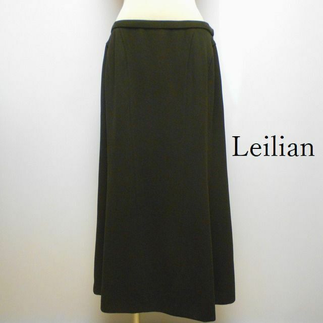 879736 Leilian レリアン 茶系 ロングスカート 17＋