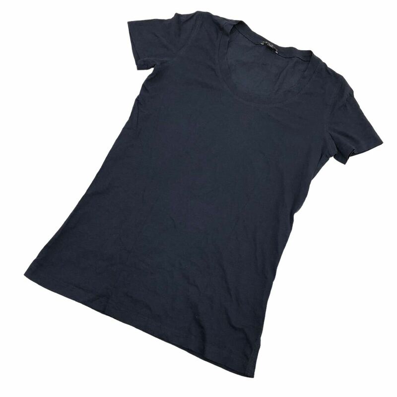 NS130① theory セオリー Tシャツ 半袖Tシャツ カットソー 半袖 トップス 綿98% レディース S ネイビー 紺