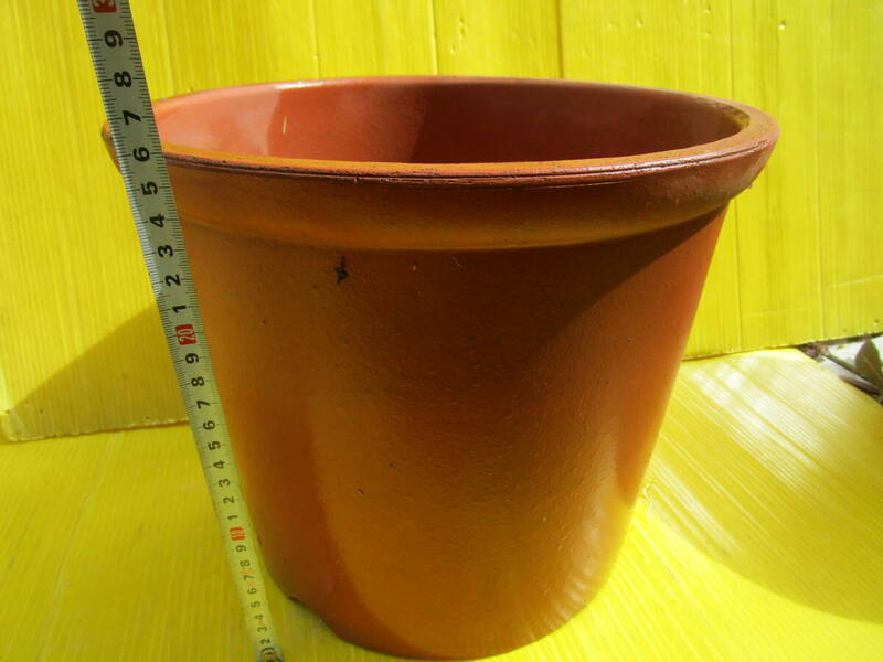 陶器鉢 サイズ 30cm 10号 赤焼 屋外レンガ 色　30x30x26　　ジャンク　在庫処分　特価