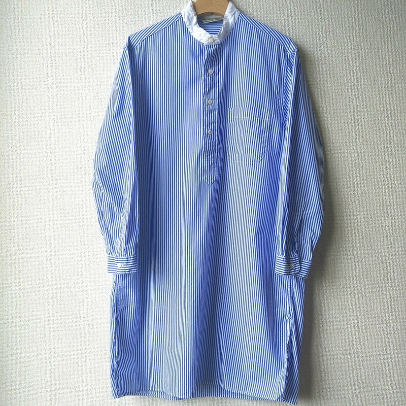 Gitman Brothers Ashland pajama and shirt co. USA製 アメリカ製 プルオーバー パジャマシャツ グランパシャツ ストライプ M バンドカラー