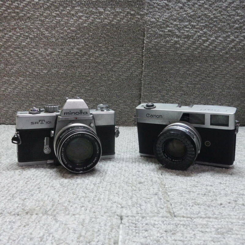 TA122 minolta SRT101 フイルムカメラ　MC ROKKOR-RF 1:1.7 f=55mm/キャノン コンパクト フィルムカメラ Canonnet QL17 レンズ 45mm 1:1.7 