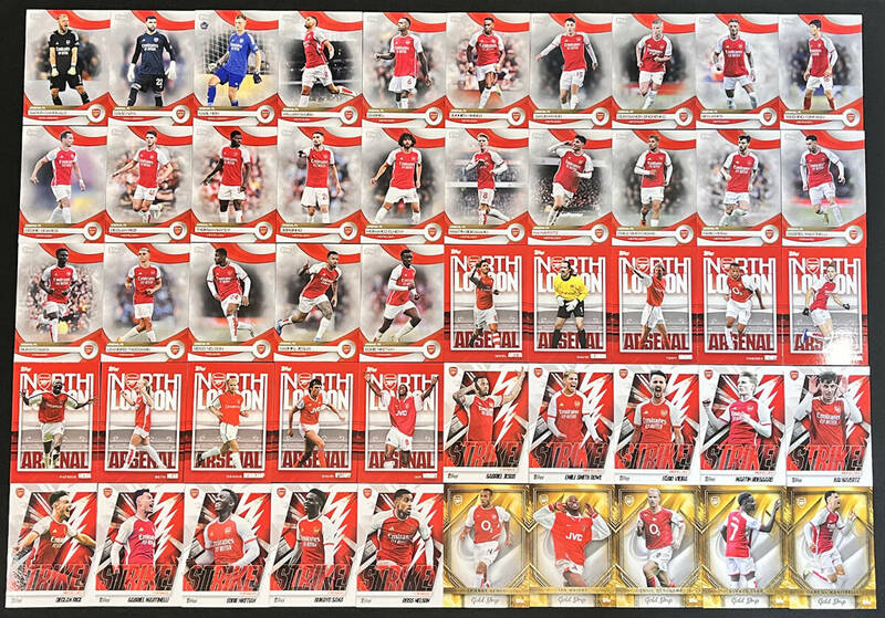 (Y73)2023-24 Topps Arsenal Official Team Set Complete 50 Card set