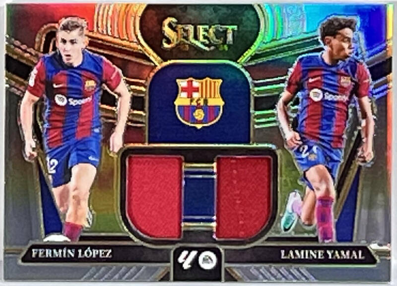 【ロペス&ヤマル/Fermin Lopez/Lamine Yamal】2023-24 Panini Select La Liga Barcelona Dual Swatches Jersey ジャージ