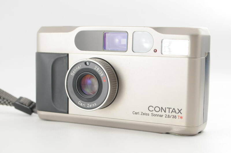 ★美品★ CONTAX コンタックス T2 チタンクローム Carl Zeiss Sonnar 38mm F2.8 T* コンパクトフィルムカメラし #1554
