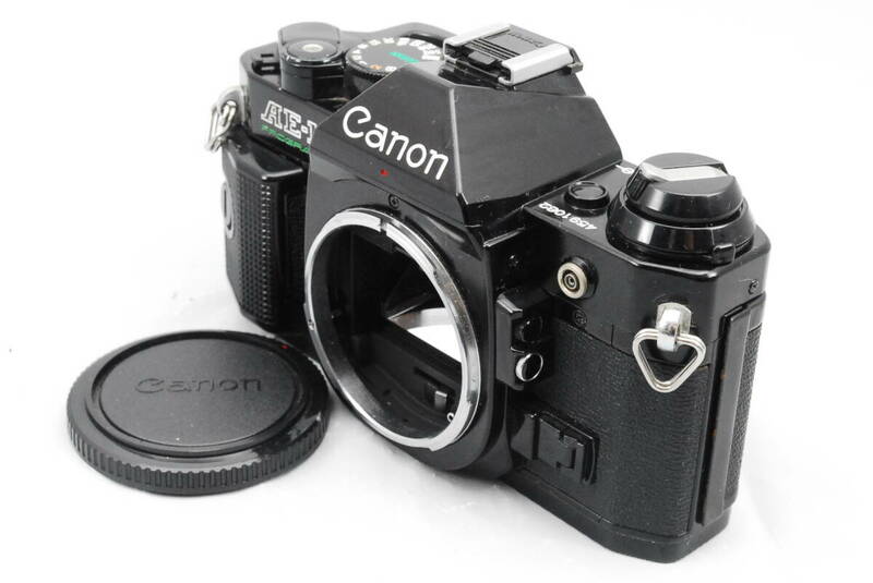 【シャッター鳴き無し】★キャノン・モルトプレーン新品交換済★ Canon AE-1 PROGRAM SLR Film Camera Black 本体のみ #0731