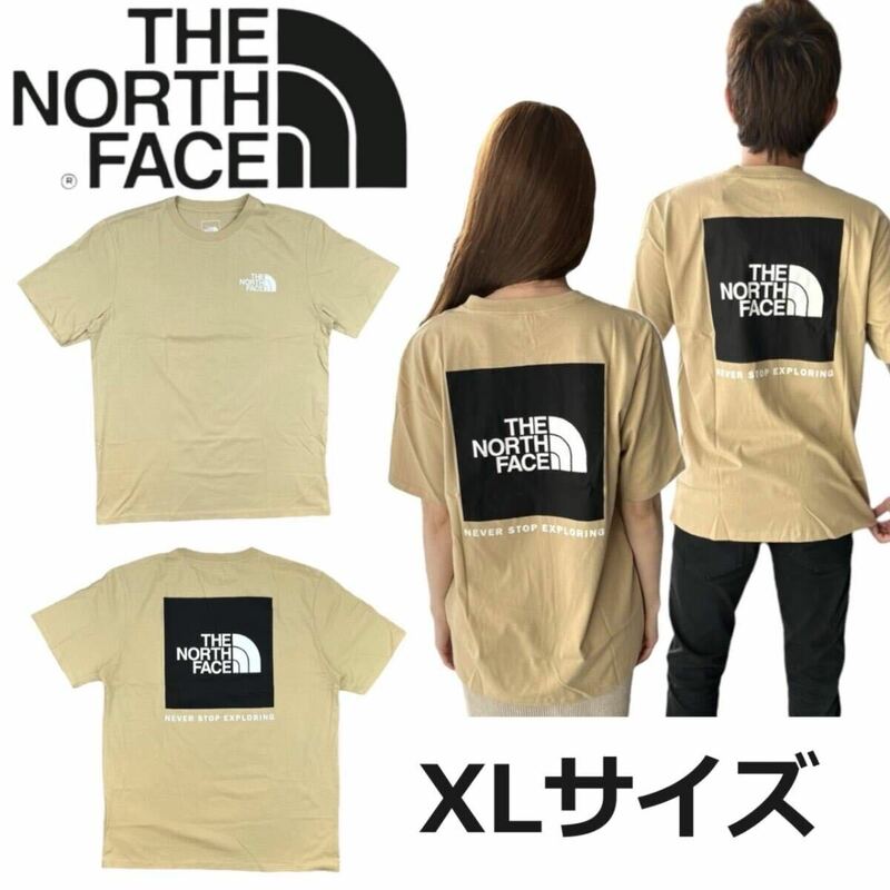 ザ ノースフェイス Tシャツ NF0A812H カーキストーン XLサイズ バックロゴ ボックスロゴ THE NORTH FACE S/S BOX NSE TEE 新品