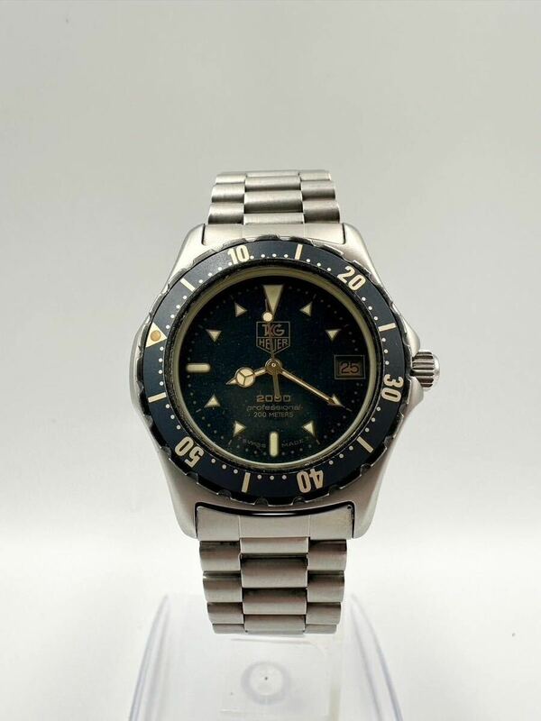 【稼働】TAG HEUER タグホイヤー 2000シリーズ 腕時計 クオーツ デイト ステンレス製 SS 黒文字盤