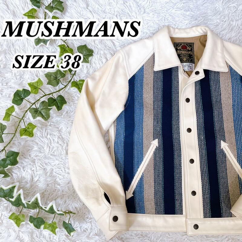 送料無料　希少品　美品　MUSHMANS マッシュマンズ　TRUJILLO'S×MUSHMANS Leather　馬革　ホースハイド　レザージャケット　38