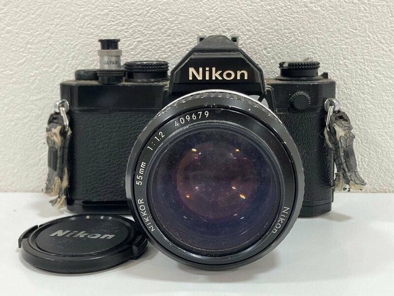 【N00113】Nikon　ニコン　FM 2304770　NIKKOR 55mm 1:1.2 409679　フィルムカメラ　不動品　動作未確認　傷汚れ多数　ジャンク品　現状品