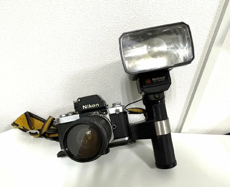 【L99318】Nikon カメラ F2 35-105mm 1:3.5～4.5 Kenko R-SUNNY CROSS 52mm National ストロボ PE-381SG 135mm 経年保管品 ジャンク品