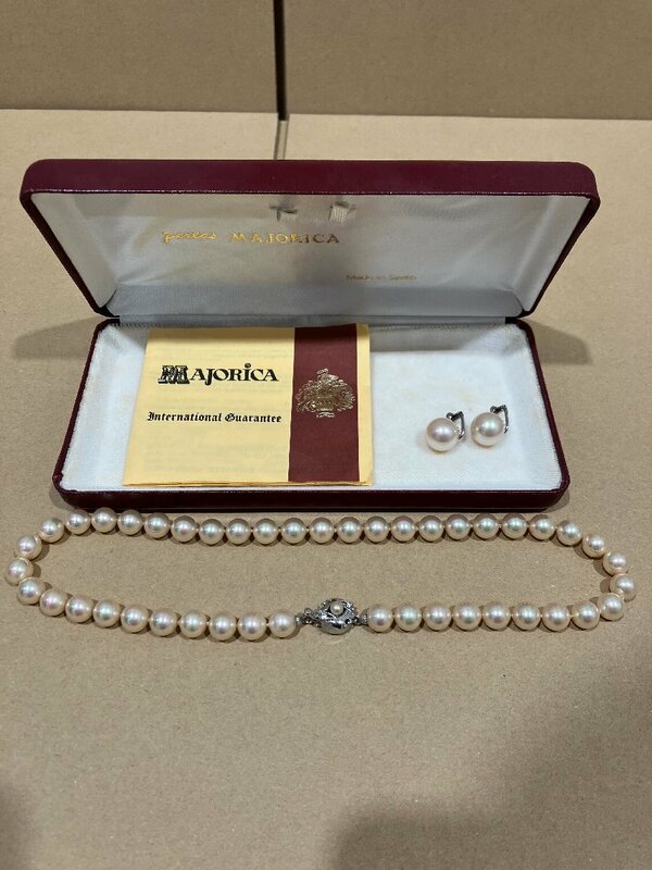 【G16824】MAJORICA マジョリカ パール 真珠 ネックレス イヤリング 3点セット シルバー SV 925刻印