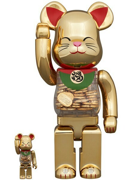 新品　BE@RBRICK 招き猫 小判 開運 金メッキ 100％ & 400％　ベアブリック　