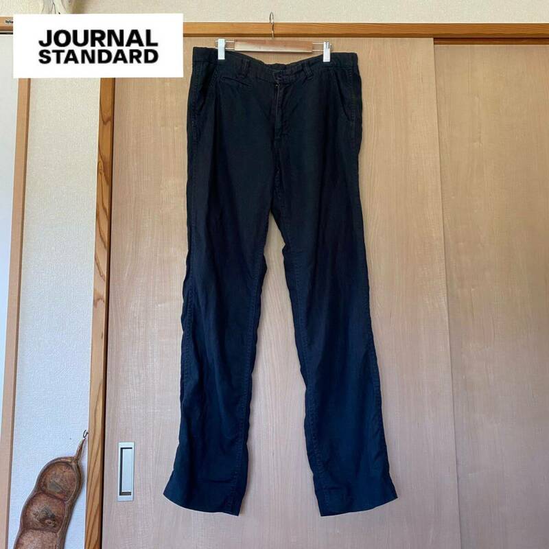 【JOURNAL STANDARD】リネンストレートパンツ/ネイビー/size:L