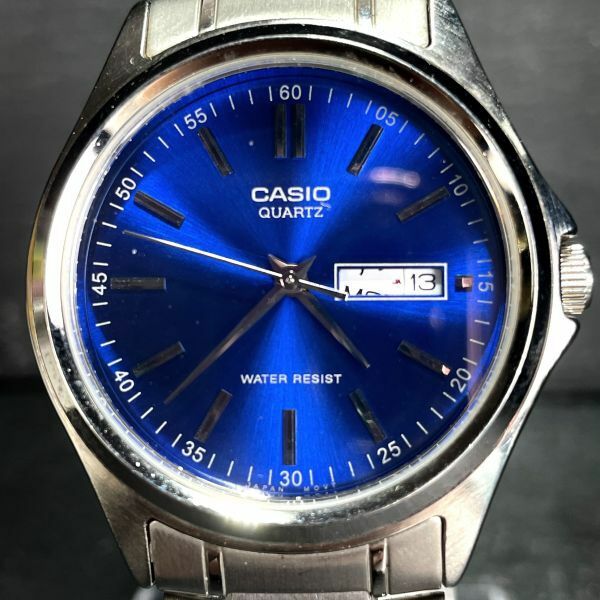 CASIO カシオ STANDARD スタンダード MTP-1239DJ-2A 腕時計 アナログ クオーツ ブルー文字盤 シルバー 新品電池交換済み 動作確認済み