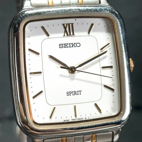 SEIKO セイコー SPIRIT スピリット 7N01-5210 腕時計 アナログ クオーツ ホワイト文字盤 3針 シルバー 新品電池交換済み 動作確認済み