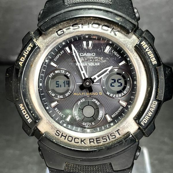 CASIO カシオ G-SHOCK ジーショック AWG-100-1A 腕時計 アナデジ タフソーラー 電波時計 メンズ ブラック文字盤 ステンレス 動作確認済み