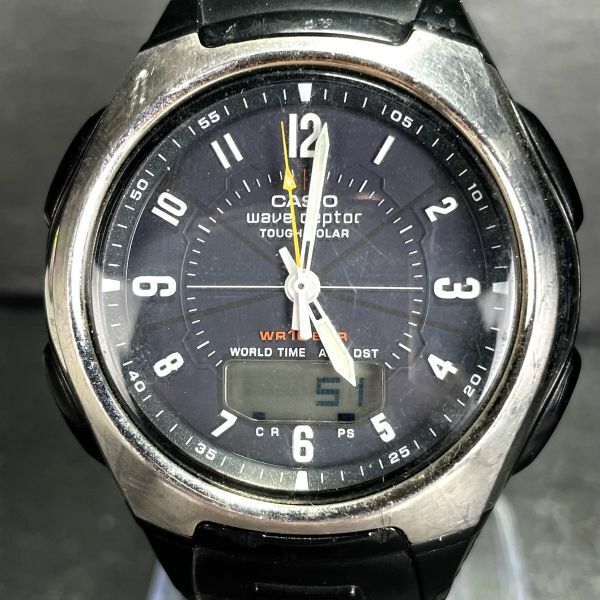 CASIO カシオ wave ceptor ウェーブセプターWVA-430J-1A 腕時計 アナデジ タフソーラー 電波ソーラー ブラック文字盤 メンズ 動作確認済み