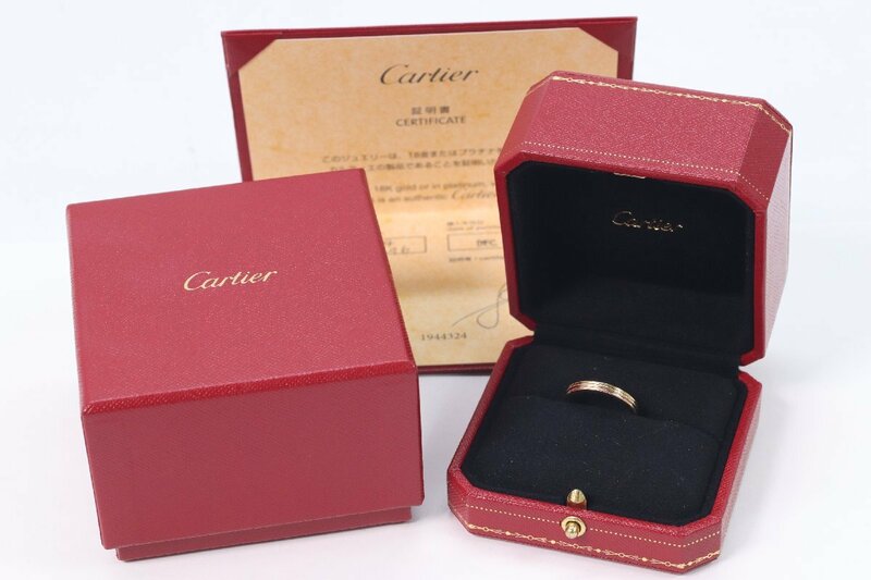 Cartier カルティエ トリニティ バンドリング K18YG WG PG 750 ゴールド #54 指輪 ジュエリー 5255-A