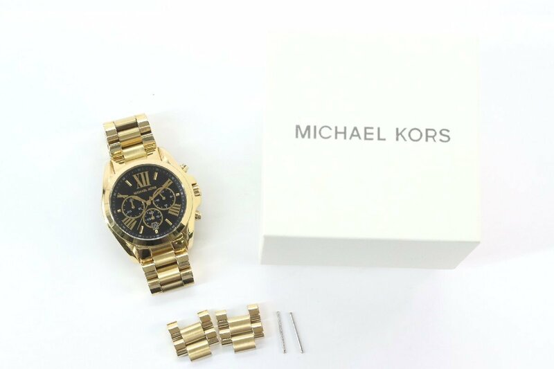 MICHAEL KORS マイケルコース MK-5739 クロノグラフ デイト クォーツ メンズ 腕時計 ゴールドカラー 箱有 5436-HA