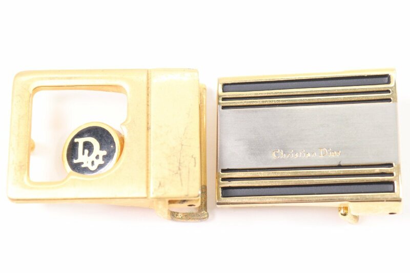 【2点】Christian Dior DIOR ベルト バックルのみ CD ファッション 小物 ゴールドカラー まとめ売り 5278-Y