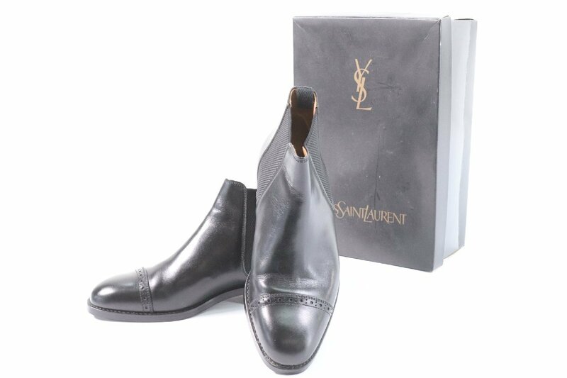 YVESSAINTLAURENT イヴサンローラン チェルシーブーツ 黒 ブラック 革靴 靴 サイズ 24 1/2 EEE 5737-U