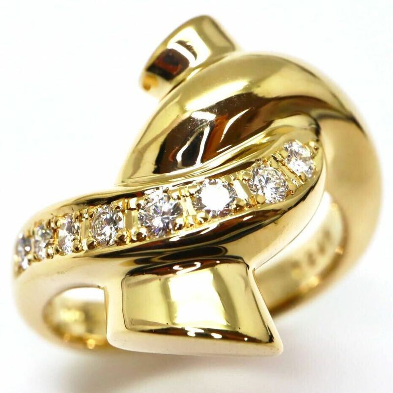 美品!!＊POLA jewelry(ポーラ)K18天然ダイヤモンドリング＊m 9.0g 10.5号 0.22ct diamond ジュエリー ring 指輪 EI1/EI1