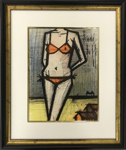 【特価】　≪　　ベルナール 　ビュッフェ　　≫　　オリジナル リトグラフ【石版画】 　 A LA PLAGE 　1967年 　BERNARD　 BUFFET