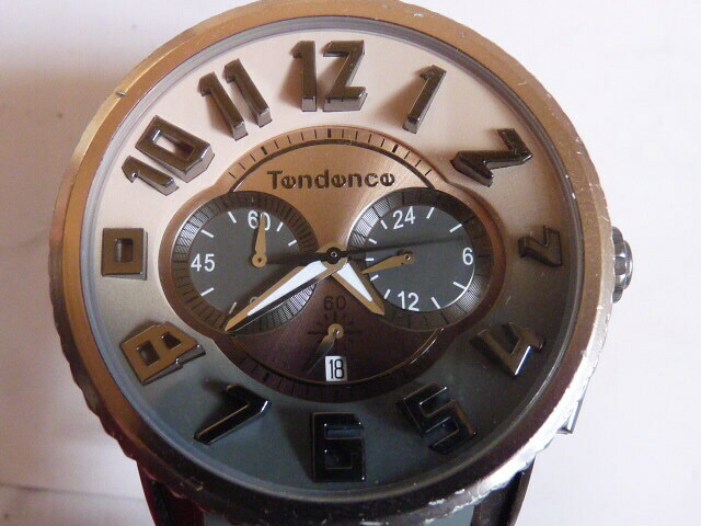 電池交換◆Tendenceテンデンス ディカラー クロノグラフ腕時計 TY146102 