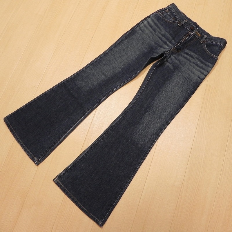 -930★ 日本製 エドウィン Miss X-JEANS 400 ★ フレア ブーツカット ベルボトム ジーンズ w31 ユーズド加工 古着 即決 ★