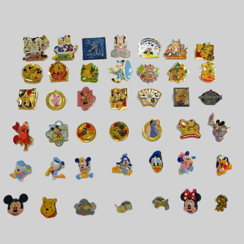 （M4448） 1円スタート 東京 ディズニー Disney ピンズ ピンバッジ ミッキー ミニー ドナルド プーさん 35個 おまとめ