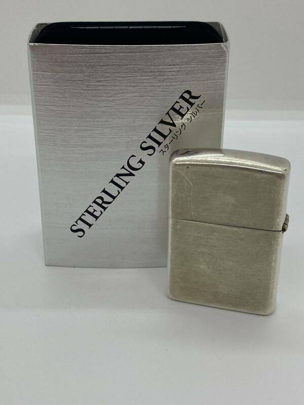 (I590a) zippo ジッポー ジッポ STERLING SILVER スターリングシルバー 純銀 2021年製 オイルライター 火花確認/着火未確認/未点検/現状品