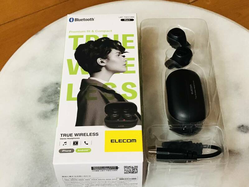 ★未使用開封品★ELECOM　エレコム　Bluetooth 完全ワイヤレスヘッドフォン　LBT-TWS10BK　ブラック★即決★