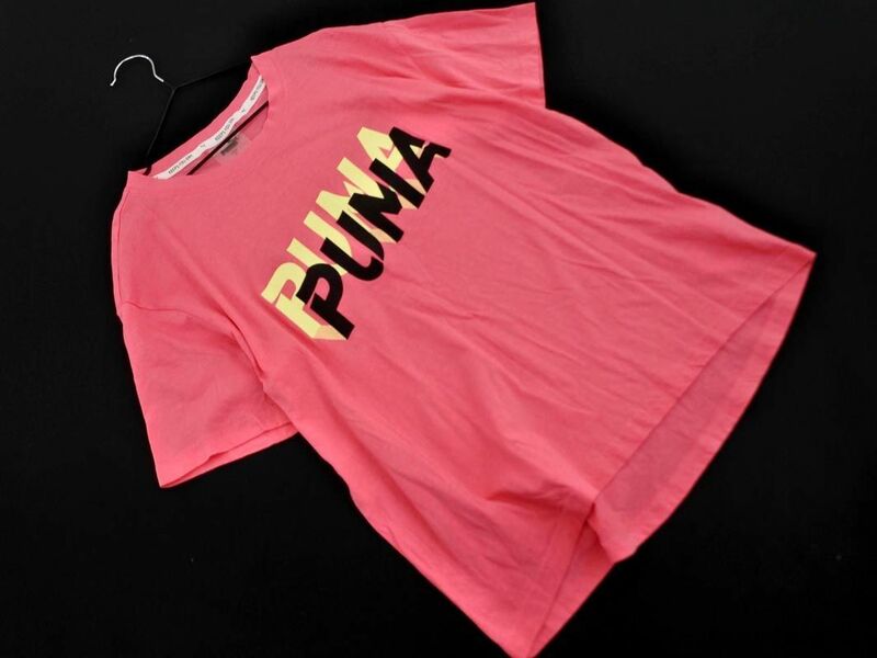 PUMA プーマ ロゴ プリント Tシャツ sizeL/ピンク ■◆ ☆ eea1 レディース