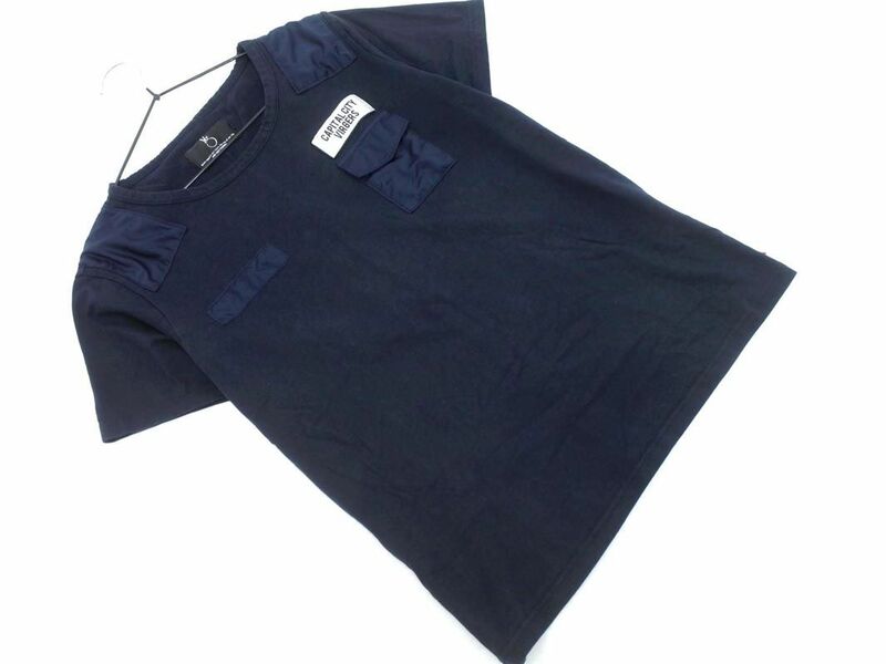 VIRGOwearworks ヴァルゴウェアワークス ワッペン ポケット Tシャツ size2/紺 ■◆ ☆ eec1 メンズ