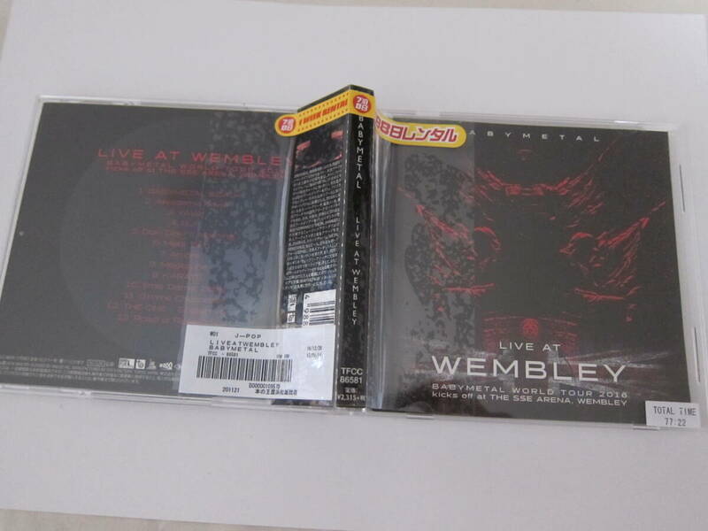 ベビーメタル　LIVE AT WEMBLEY　CD　レンタル落ち