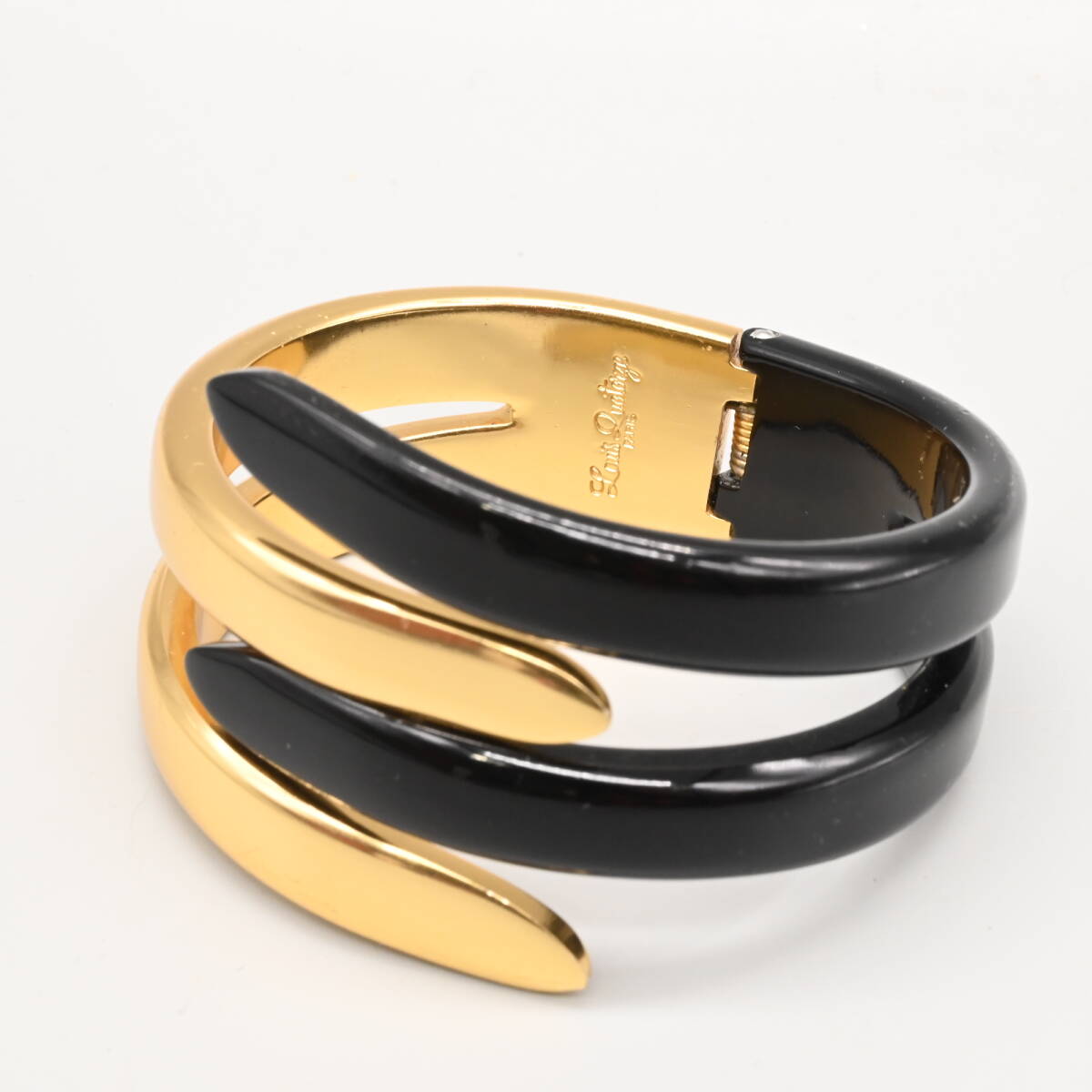 〇0611 ルイキャトルズ Louis Quatorze paris ブレスレット バングル 黒×ゴールド 内径15cm