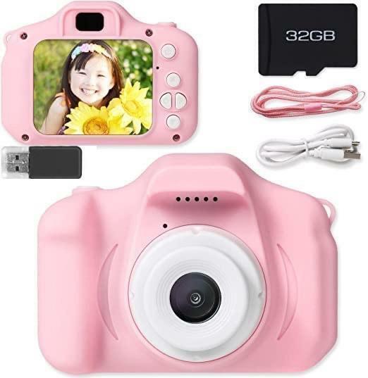 259【ピンク】キッズカメラ 子供用 トイカメラ デジタル USB充電 32GB