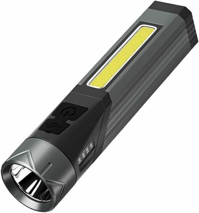 90°回転角磁石ランプ IP44防水 LEDハイキング用多機能懐中電灯 多機能LED懐中電灯 USB充電式作業灯