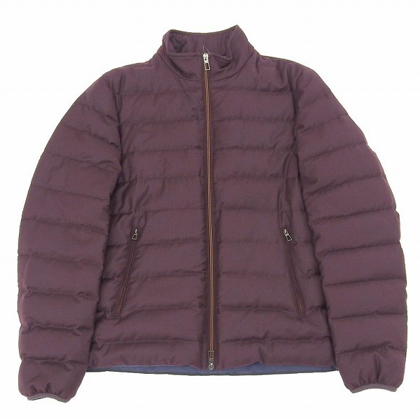 未使用 タグ付 ロロピアーナ Loro Piana 2020年 FAI2048 GATEWAY BOMBER レザー ウール ダウン ボンバー ジャケット S ボルドー メンズ