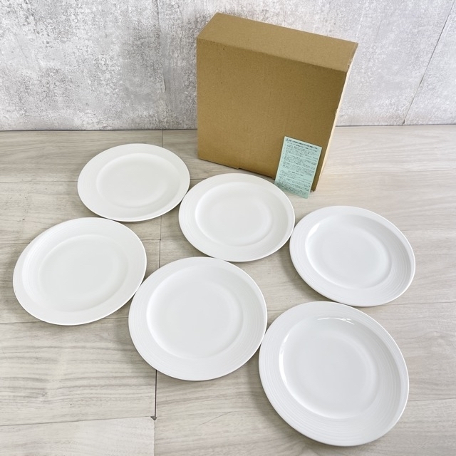 高級洋食器 新品 NARUMI Bone China ナルミ エスプリデザート皿 21cm 6枚セット レンジ 食洗機可 ホテル レストラン /51684在★36