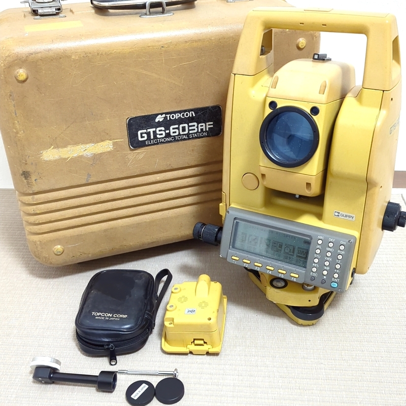 ★通電OK★ TOPCON GTS-603AF トプコン トータルステーション 測量機器 ケース付き バッテリー2個付き