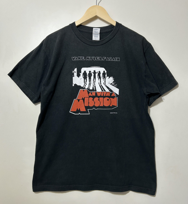 ★MAN WITH A MISSION マンウィズ WAKE MYSELF AGAIN TOUR 2013 半袖Tシャツ L 黒 ブラック バンドT マンウィズアミッション