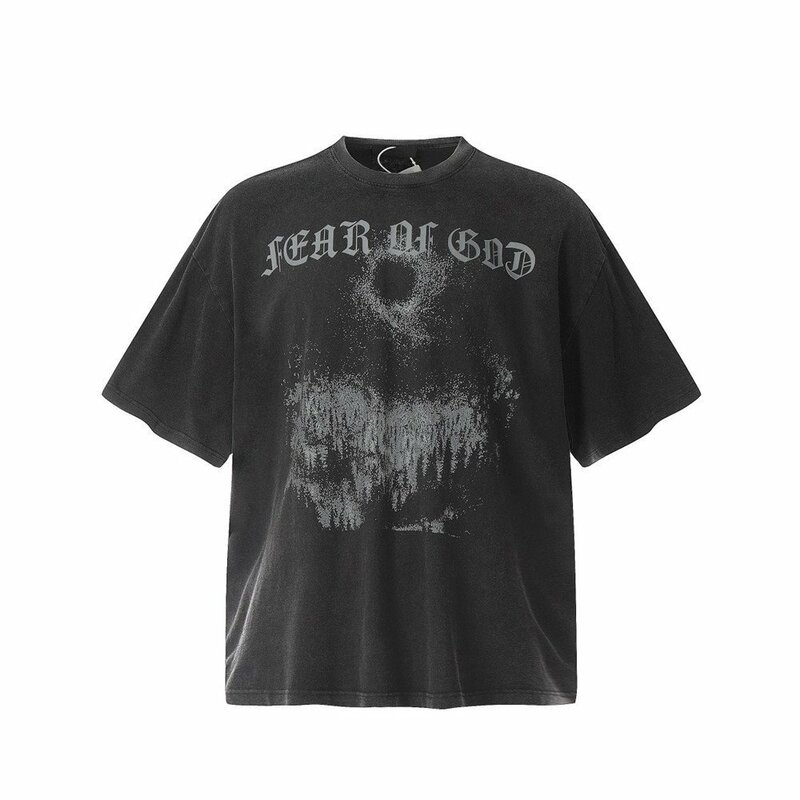 FEAR OF GOD フィアオブゴッド 半袖 プリント Tシャツ 暗黒系 クロス ユニセックス ヴィンテージ トップス ファッション Lサイズ